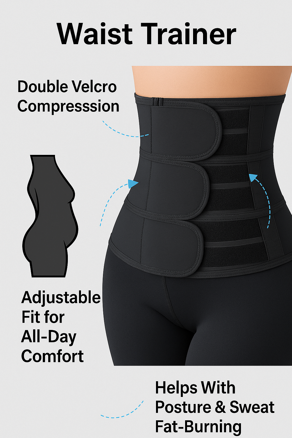 Premium Waist Trainer Shapewear – Sculpt, Support & Sweat for Slimmer Results